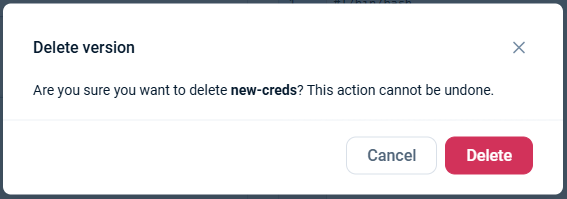 Delete version confirmation